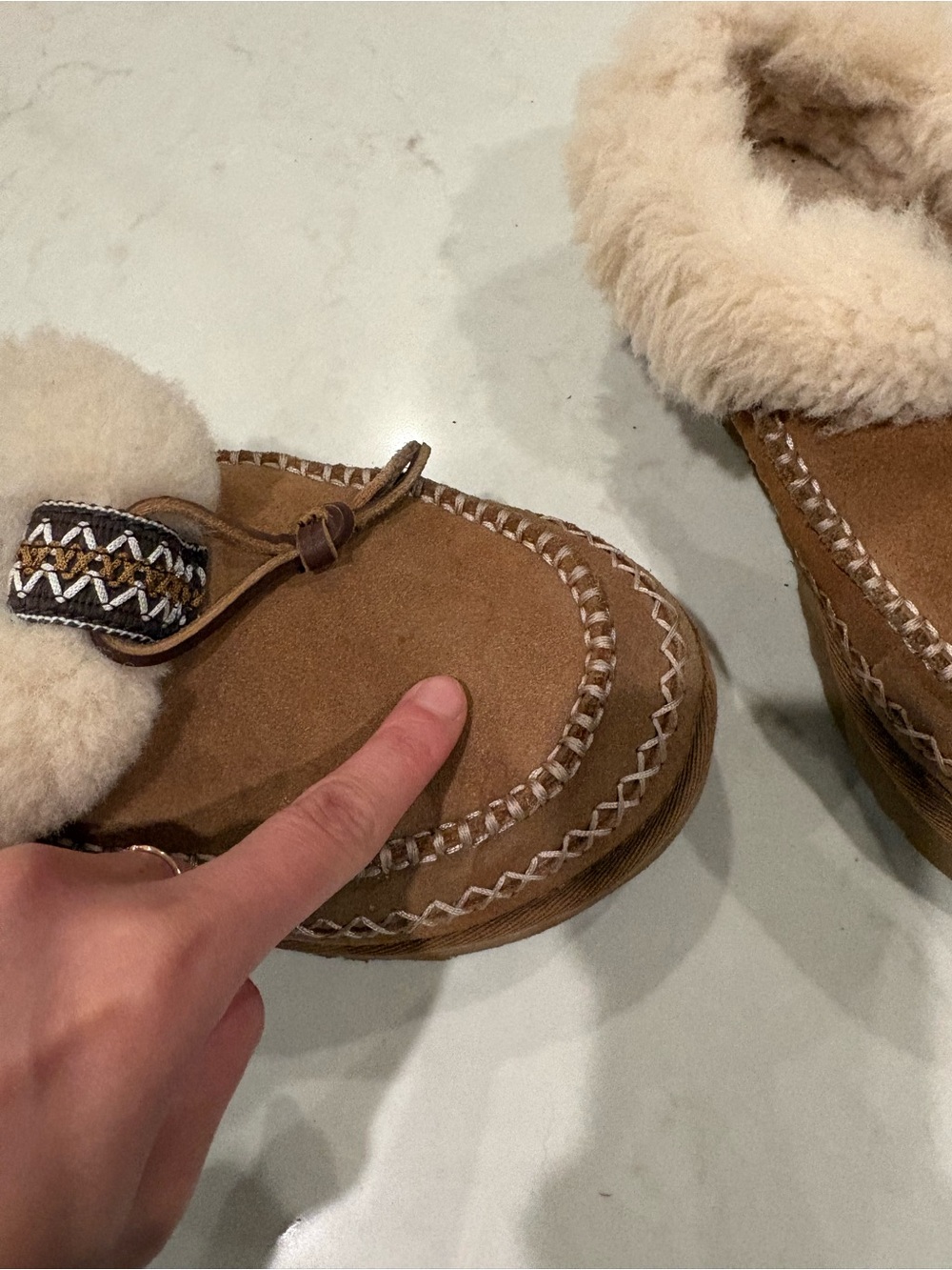 Uggs Shearling-Lined Suede Moccasin Slippers - Chestnut - Picture 10 of 13